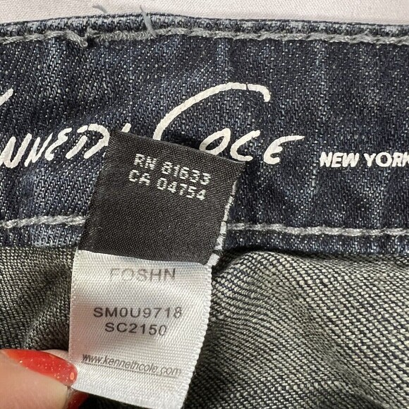 Kenneth Cole New York Men’s Straight Dark Blue Denim Jeans Smou9718 Size 34X30 - Picture 6 of 14